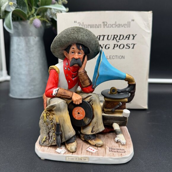 Norman Rockwell "Dreams of Long Ago" Figurine Signed - Picture 1 of 3